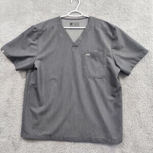 Figs Leon Three Pocket Scrub Top Men's XXL 2XL Graphite Gray Medical
